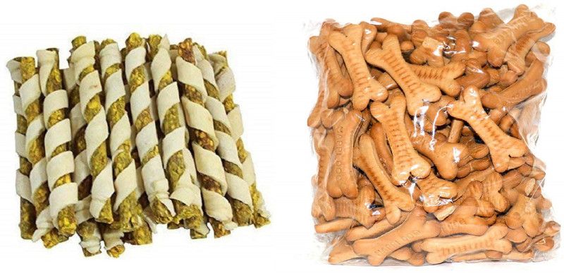 SAWAY Saway Export Quality Dog Calcium Spiral stick 500 gm big biscuit 500 gm Chicken, Chicken Dog Chew  (1 kg, Pack of 1)