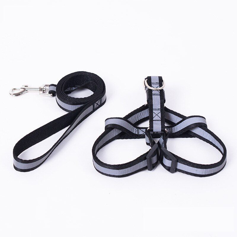 Reflective  Harness Leash Set Braided Traction Round Rope Large Medium Small  Chain Night Out Luminous Harness For s