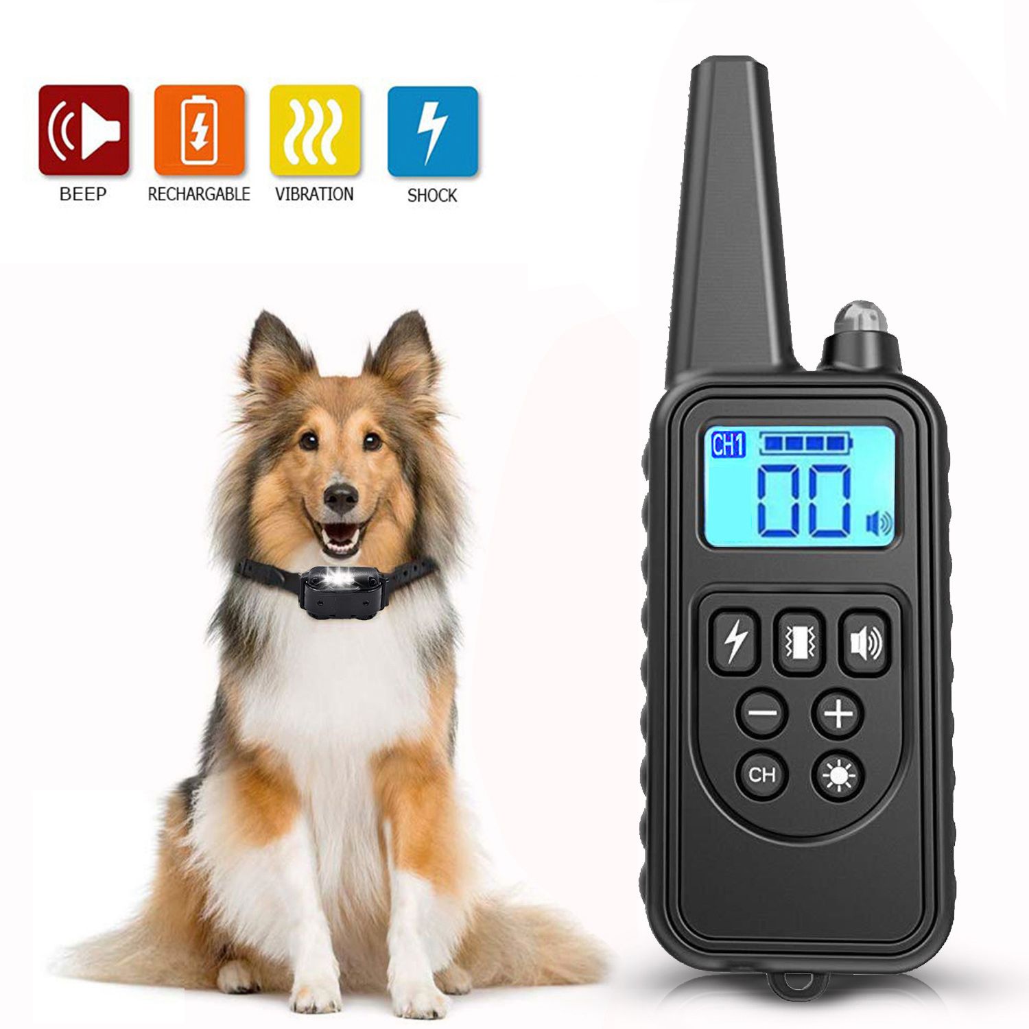 Dog Training Transmitter Remote Controller 800 Meters Range Rechargeable 1-99 Vibration for Small Medium Large Dogs