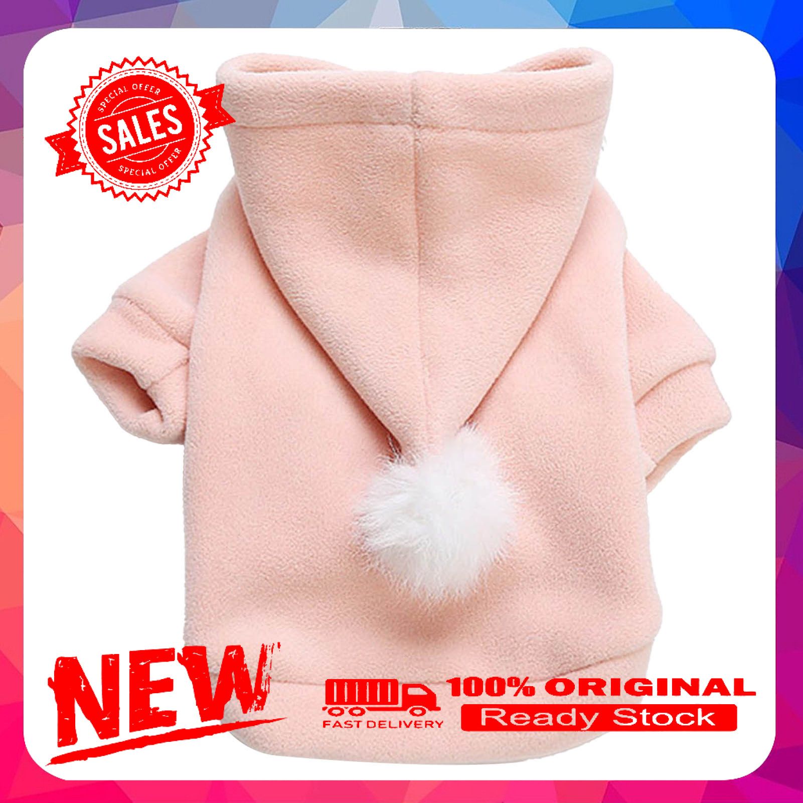 Pet Pullover Solid Color Keep Warmth Skin-friendly Cute Pet Hoodie Costume for Autumn