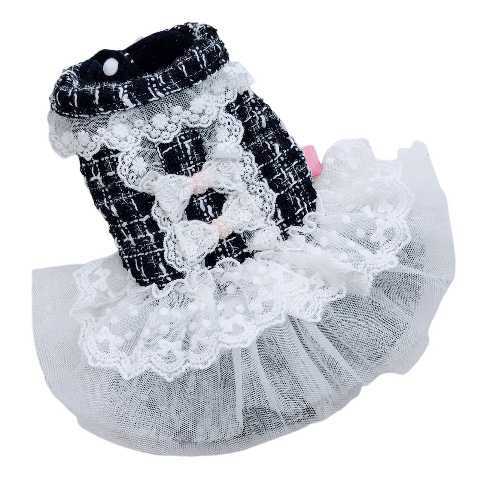 Pet Clots Sleeveless Turn-down Collar Puppy Le Skirt Pet Outfit