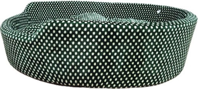 Flipkart Perfect Homes Studio Dotted Printed Round Dog | Cat bed Foam Soft velvet XXXL Pet Bed  (Green)