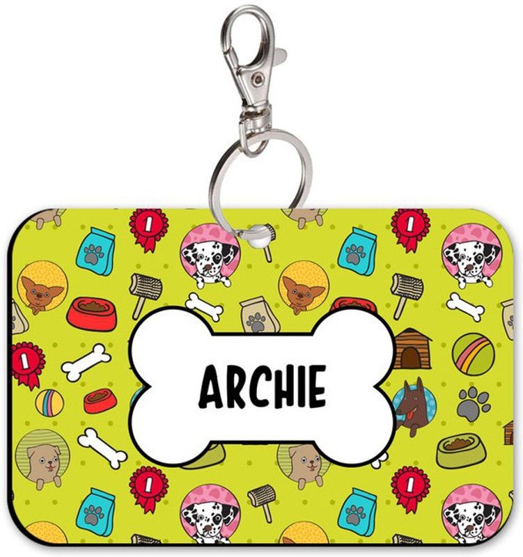 SKY TRENDS Rectangle Shape Collar Locket/Pendant for Dogs & Puppy -303 Info Engraved Dog Collar Charm  (Multicolor, Rectangle)