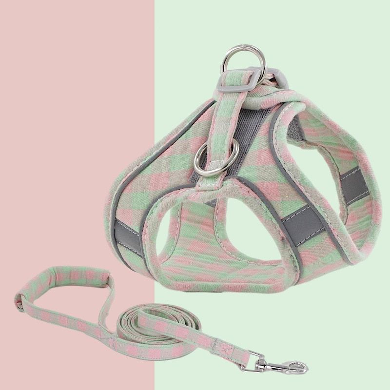 Harness Vest Adjustable Puppy Kitten Collars Cute ng Lead Leash Set Chihuahua Harnesses Necklace For Small s Pug