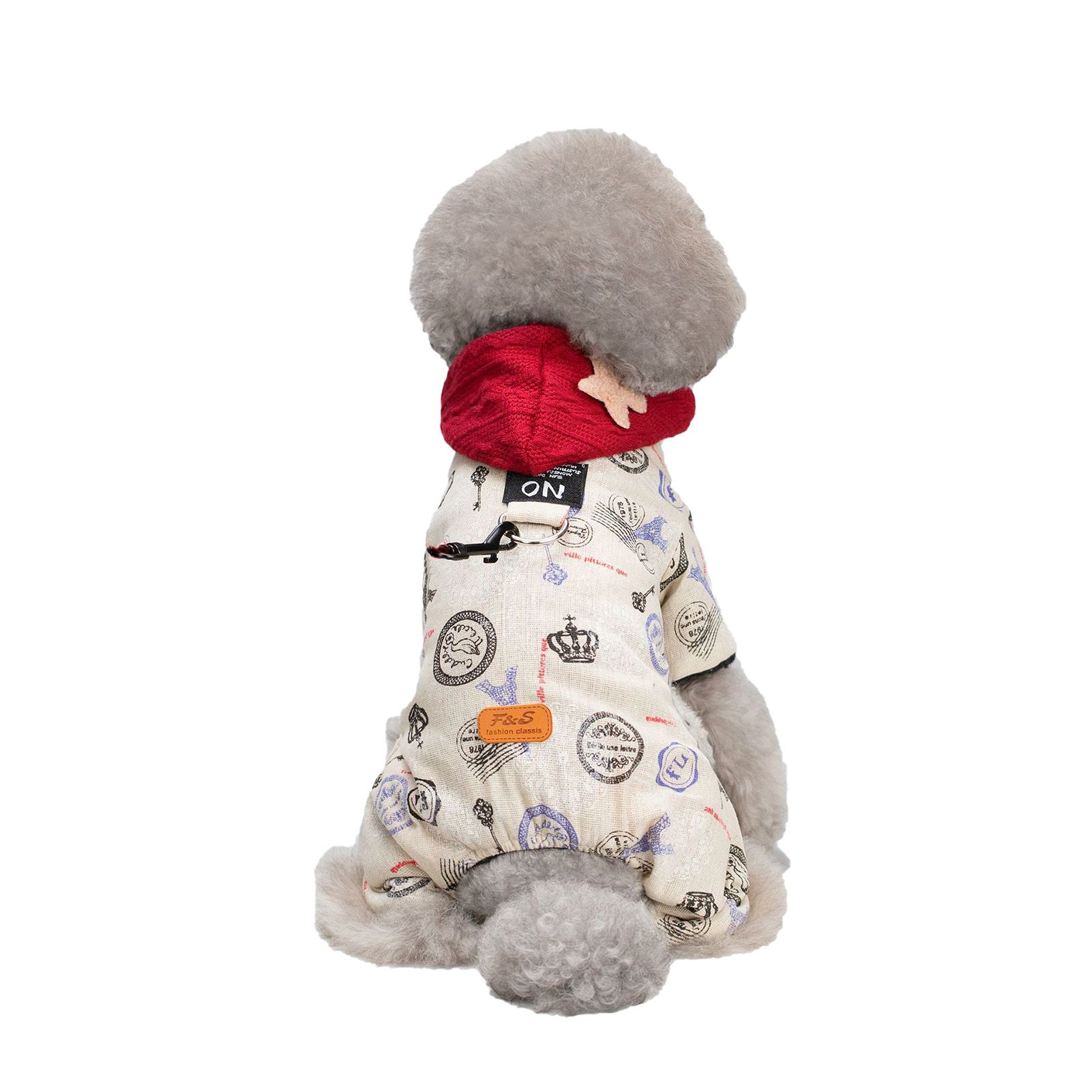 Pet Apparel Windproof Starfish Decor Four-leg Thicken Jacket Outfit
