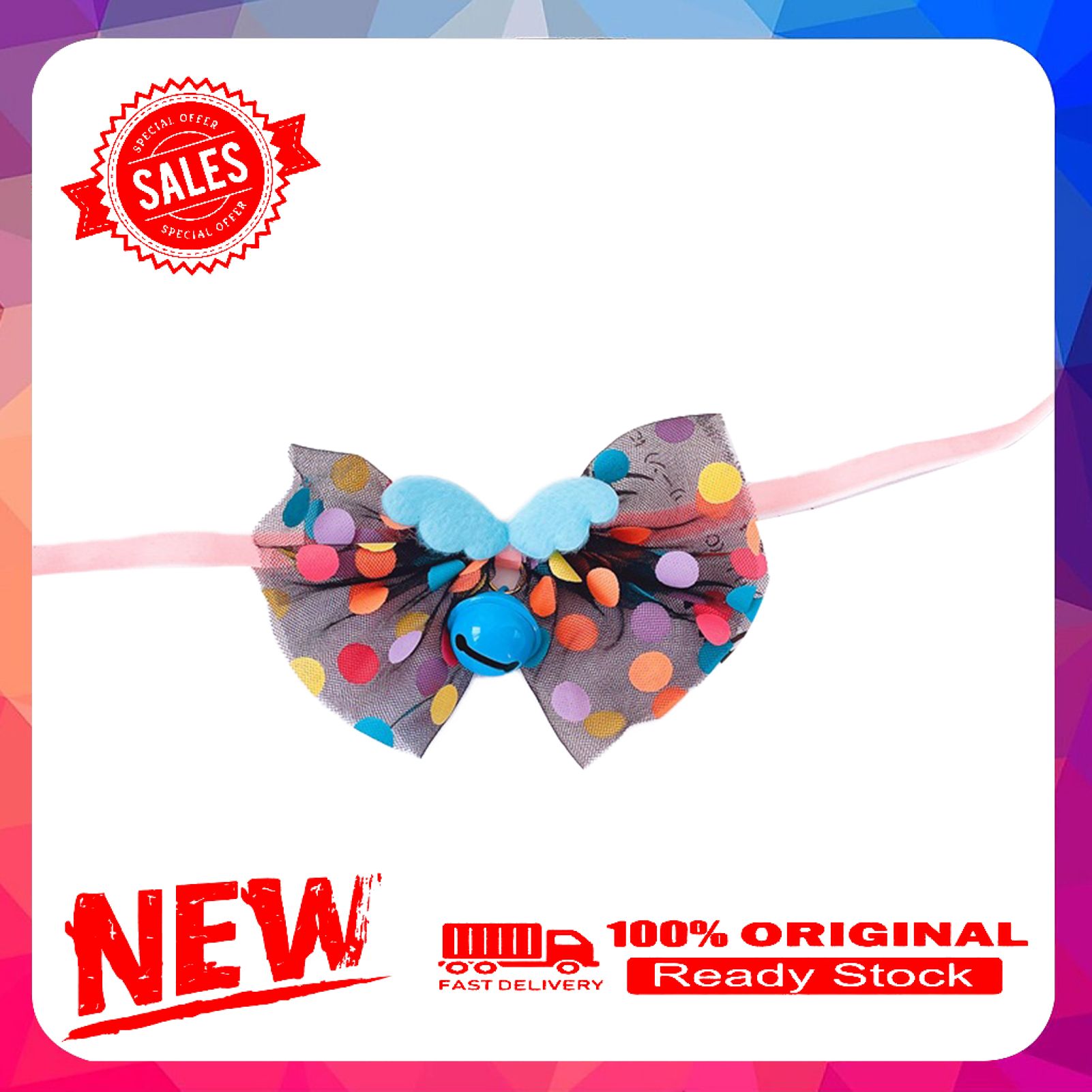Miss cherry Pet Neckerchief Bow-knot Decor with Bell Decorative Gauze Puppy Adjustable Slobber Towel for Party