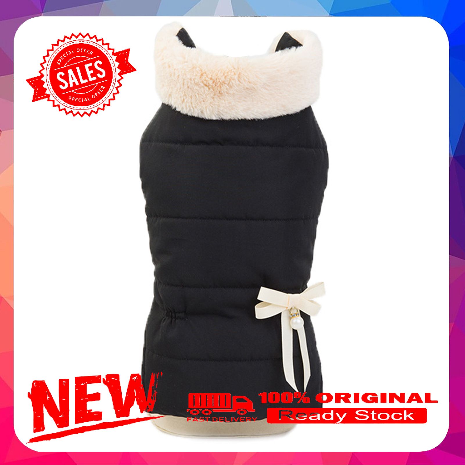 Pet Vest Bowknot Design Dress-up Skin-friendly Pet Princess Dog Coat for Winter