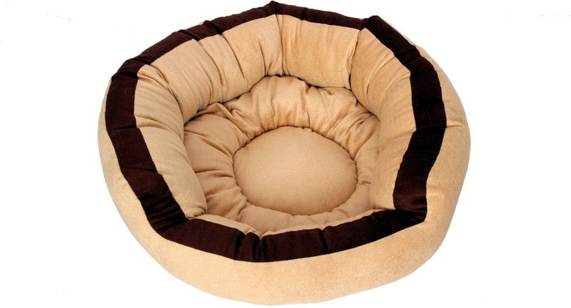 RK PRODUCTS CRM AND BRN BRN PATTI L Pet Bed  (Brown)