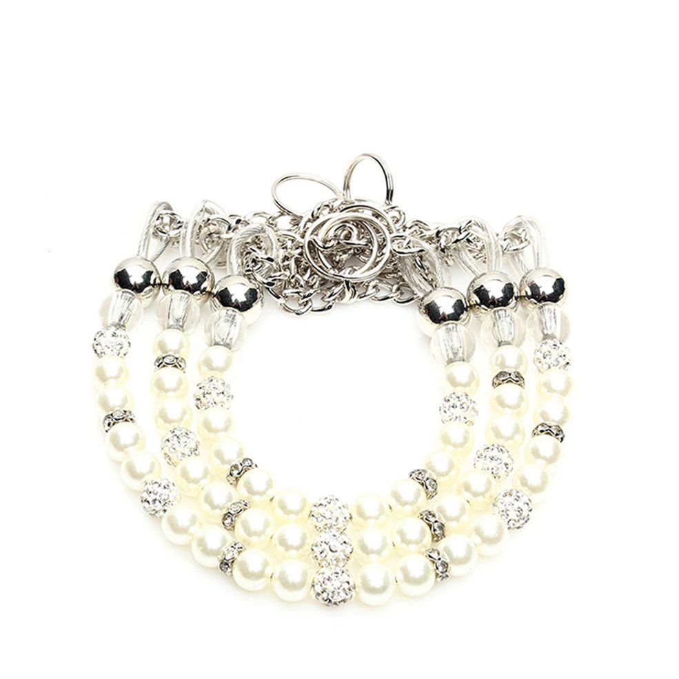 Pure White Diamond Ball Pet Cat Kitten Safely Collar Kitten Bear Dog BunnyL