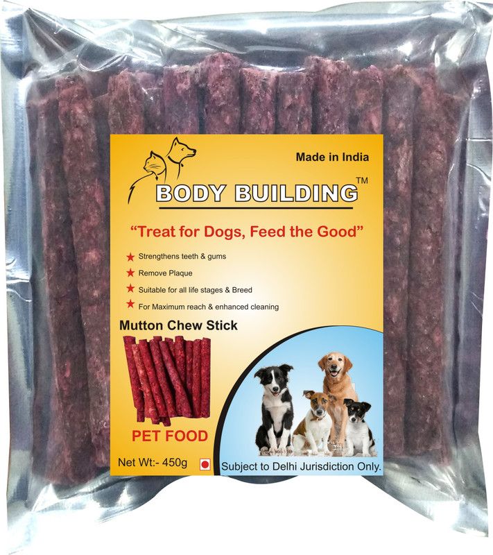 BODY BUILDING Dog Food 450g Mutton Flavor Chew Stick Treat the Dogs, Feed the Good Mutton 0.45 kg Dry New Born, Adult, Young, Senior Dog Food