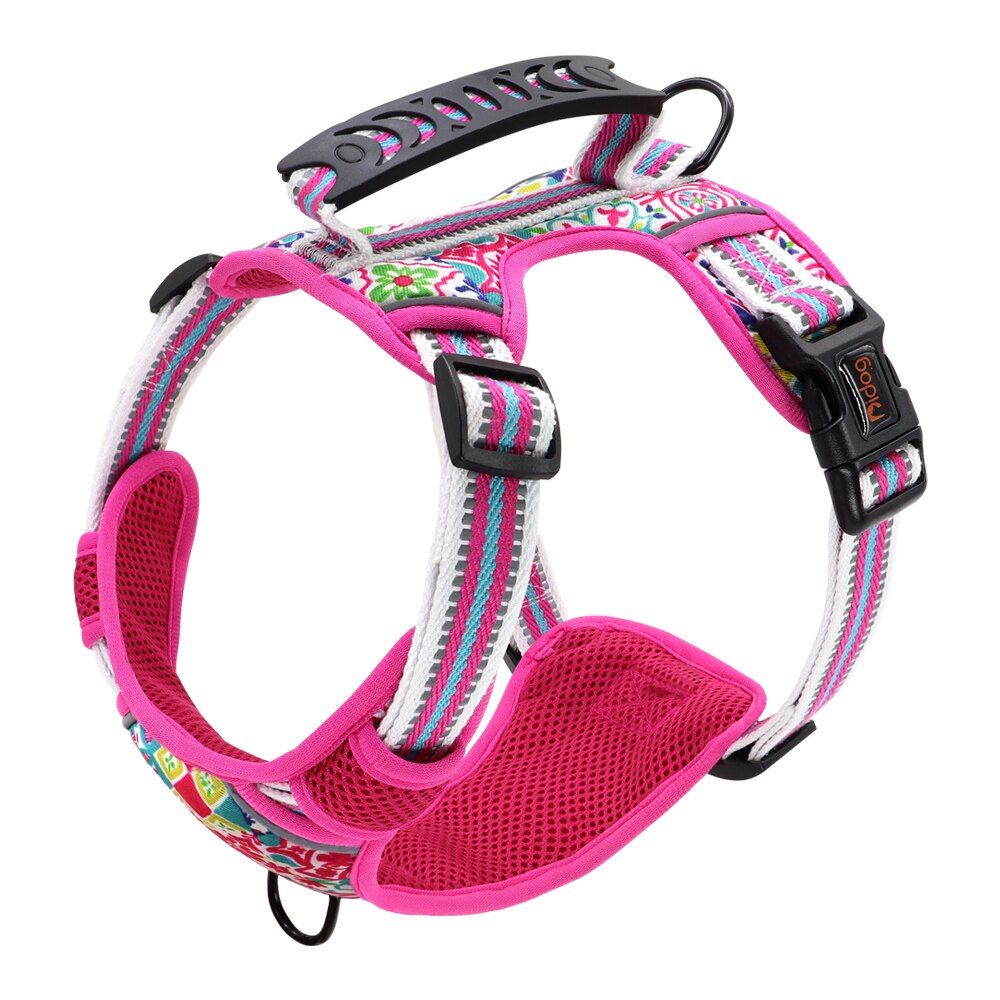 No Pull  Harness Reflective Vest Harness Outdoor Pet Harness With Easy Control Handle 2 Leash Hook for Medium Large s