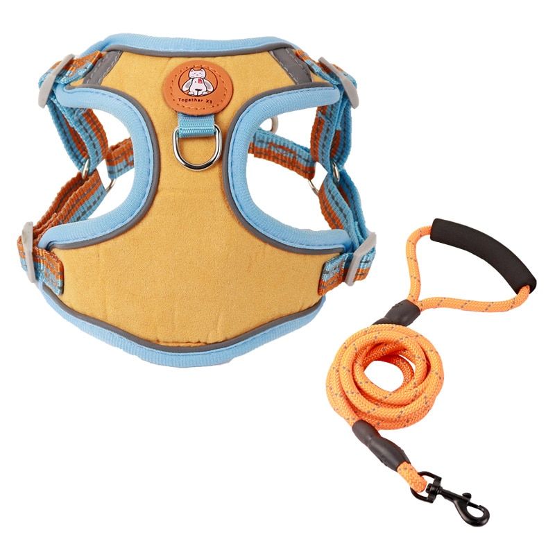 Harness Vest Adjustable Puppy  Collars Cute ng Lead Leash Set Chihuahua Harnesses Necklace For Medium Small s Pug