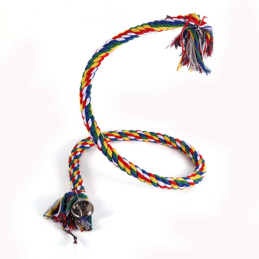 Parrot toy rope new colorful small bird pet parrots hanging cotton swing climbing chewing standing