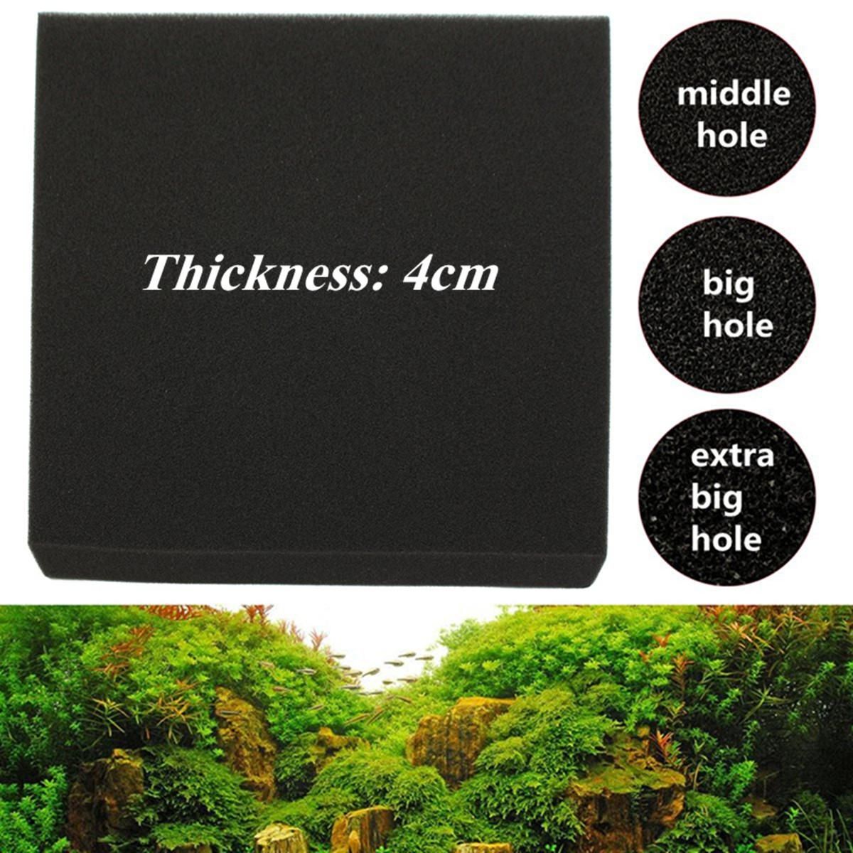 3Pcs 50x50x4cm Thick Aquarium Biochemical Filter Pad Pet Supplies Foam Sponge Fish Tank Pond  Big Hole - Mesopore