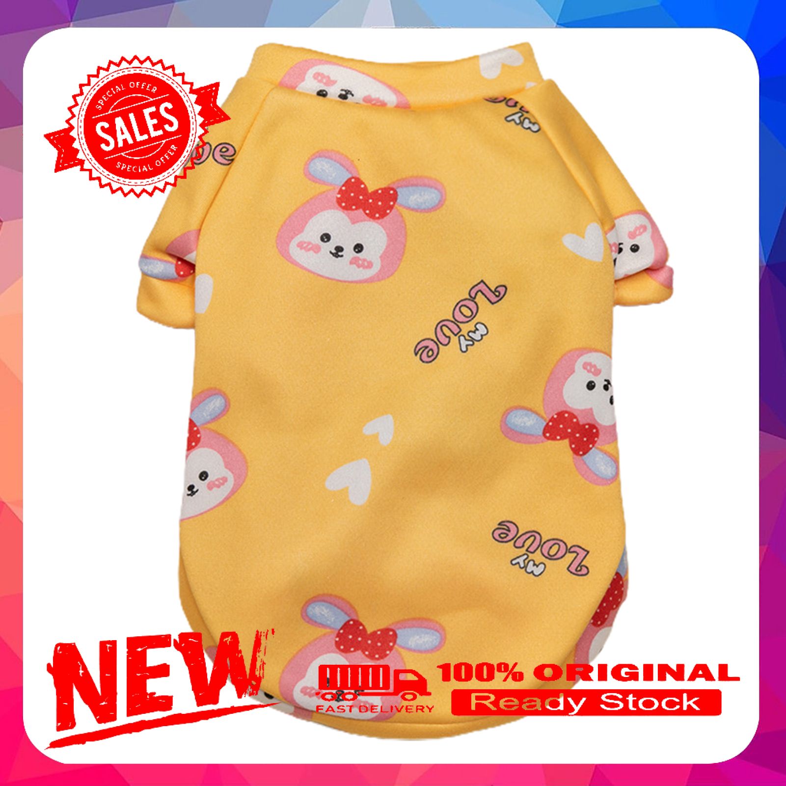 Pet Clothes Bear Rabbit Pattern Cosplay Soft Texture Warm Pet Dogs Sweatshirt Costume Pet Accessories