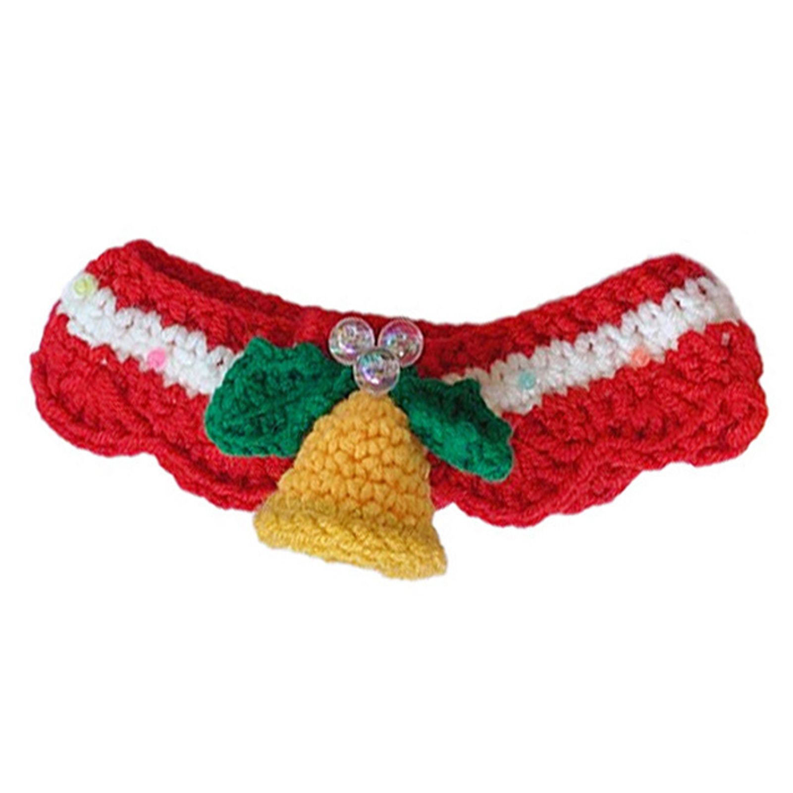 Dog Collar Bell Decor Pet Cats Dogs Knitted Necklace