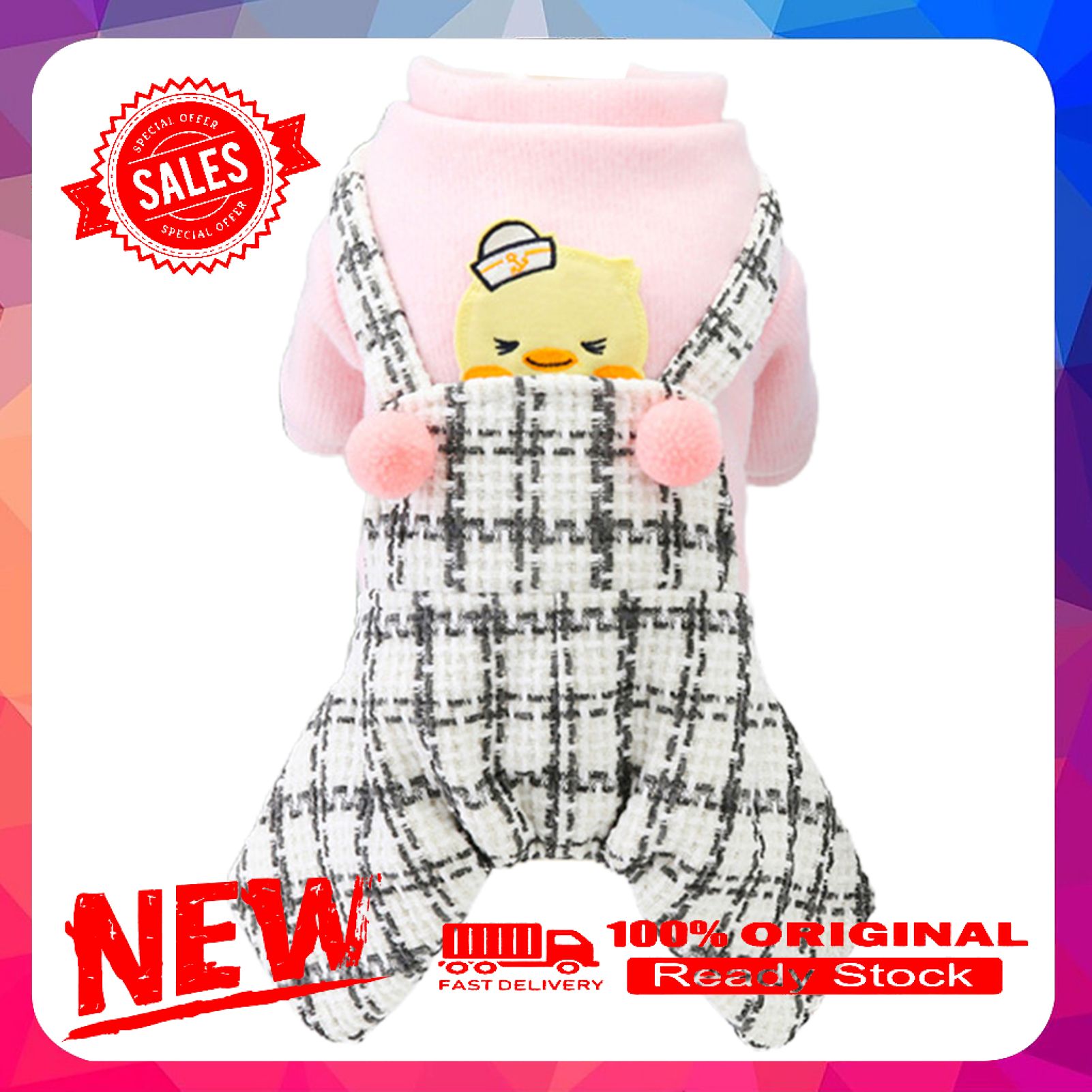 Pet Romper Plaid Pattern Keep Warmth Skin-friendly Pet Dog Warm Jumpsuits Outfit Pet Supplies
