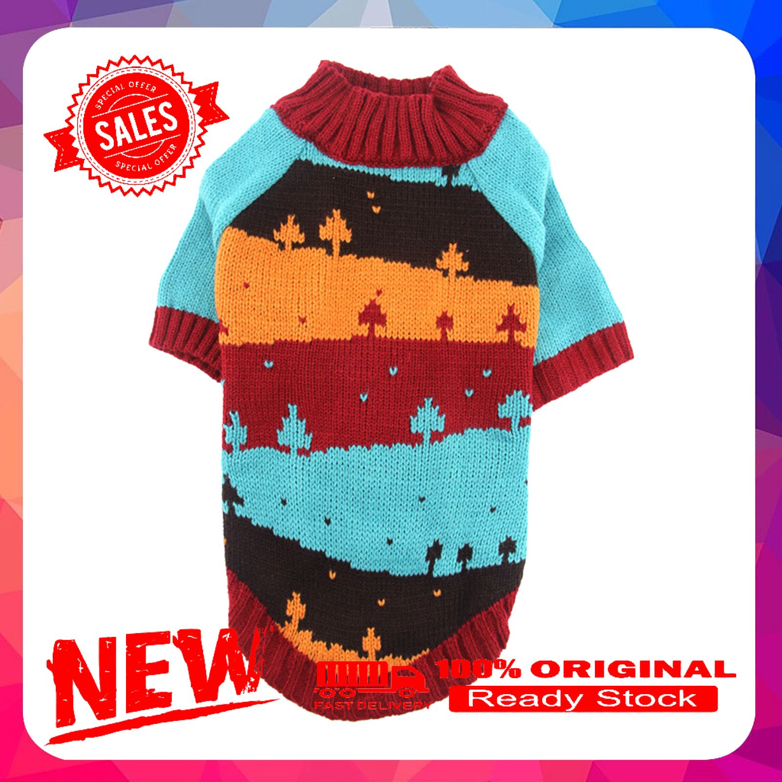Vist Fox Dog Sweaters Elastic Warm Acrylic Fibre Adorable Puppy Dress-Up for Winter
