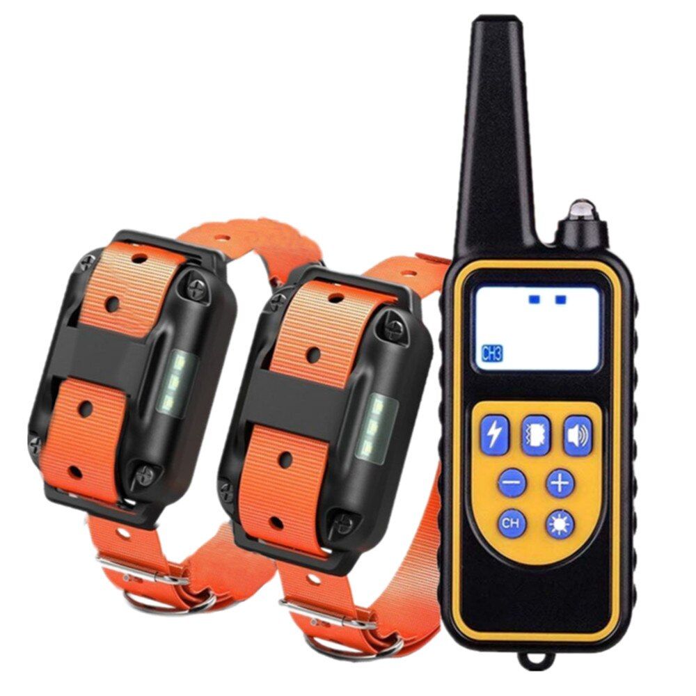 800yd Remote  Training Collar Waterproof Rechargeable Electric  Collar Training For Large Beep Shock Vibration Mode Sound 2Orange