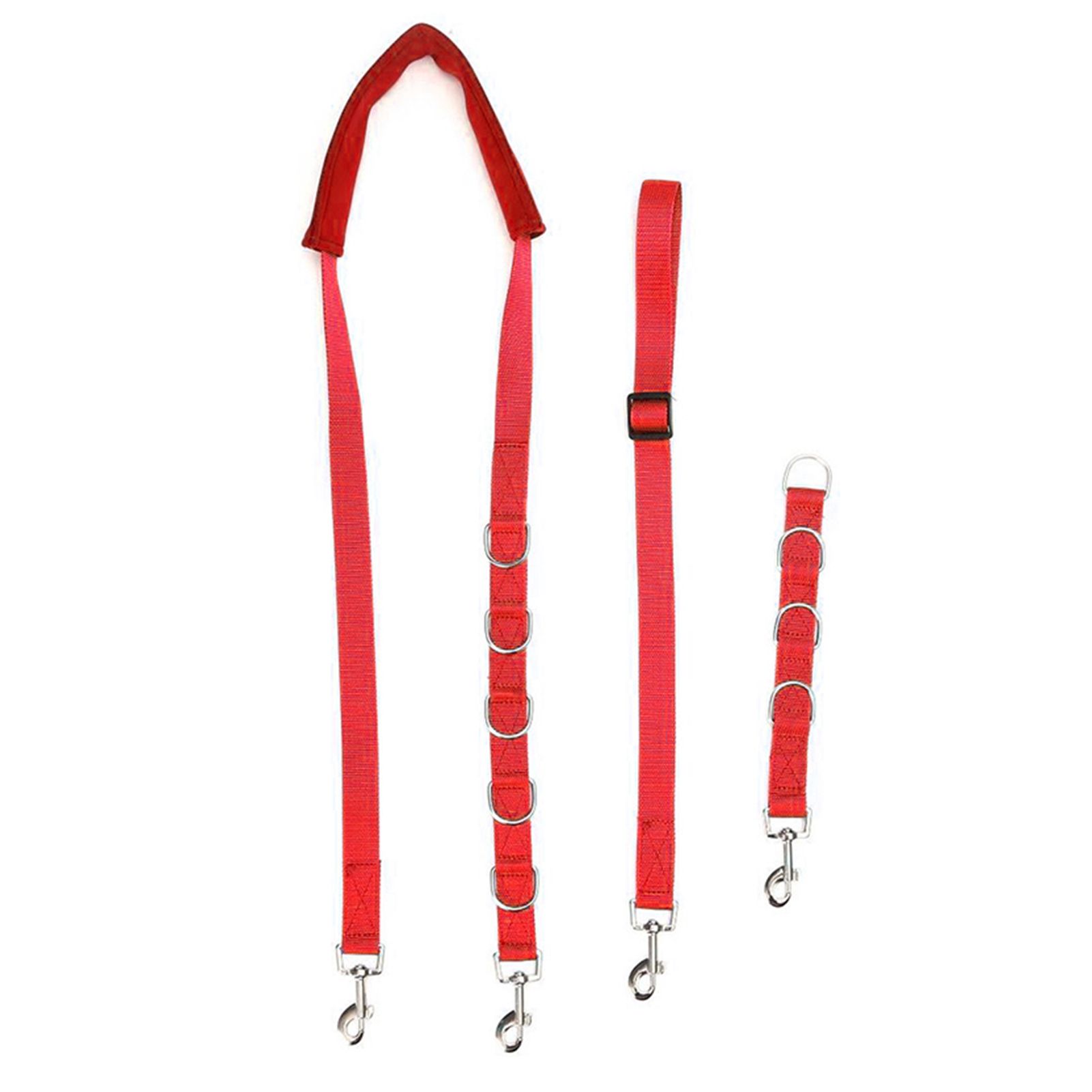 Adjustable Dog Grooming Belly Strap D-rings Bathing Band Free Size Traction Belt (Red)
