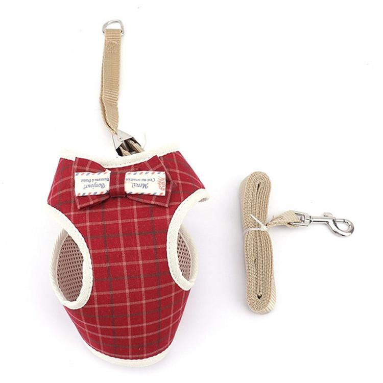 Small  Harness and Leash Set Pet  Vest Harness with Bowknot Mesh Padded Pet Leads for Small Puppy s Chihuahua Yorkie
