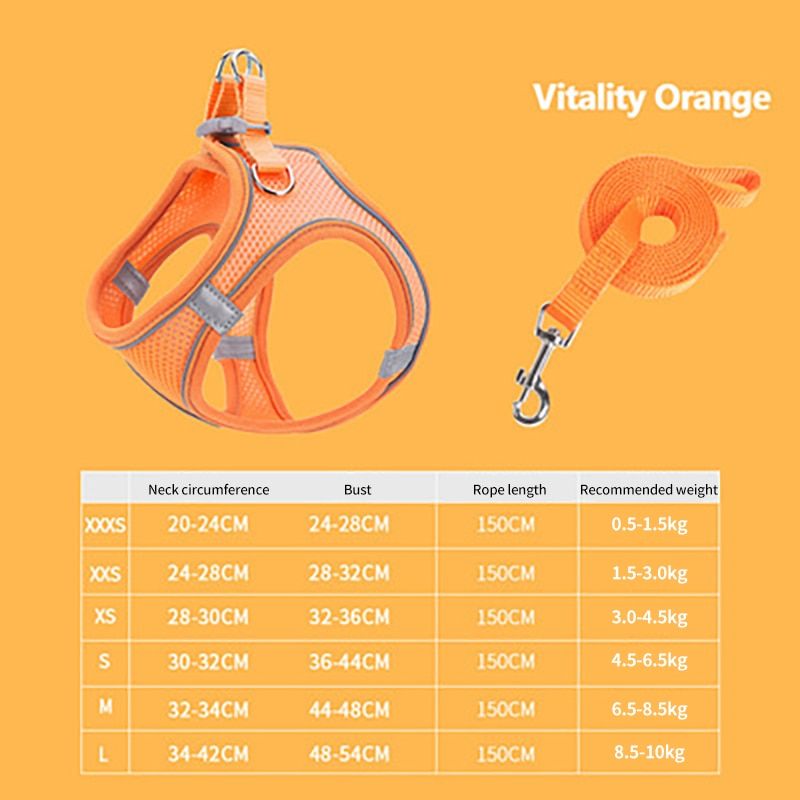 Personalized Reflective Breathable Nylon Pet Chest Harness Comfortable Ultra-Light Design Suitable For  Small  Accessories