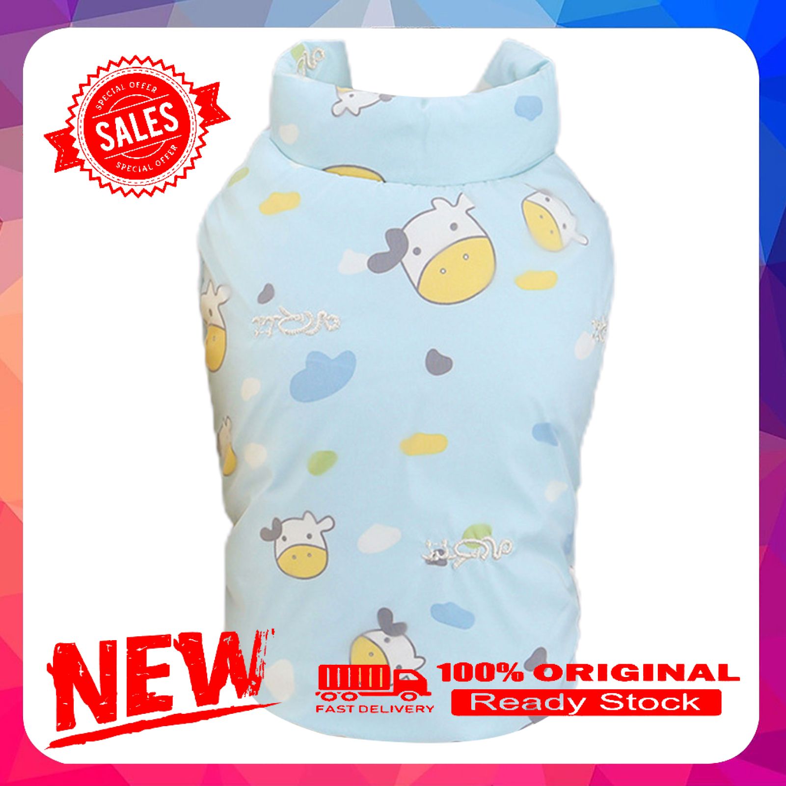 Vist Fox Pet Winter Vest Cartoon Print Non-sticky Hair Fashion Small Dog Vest Jacket Puppy Costume