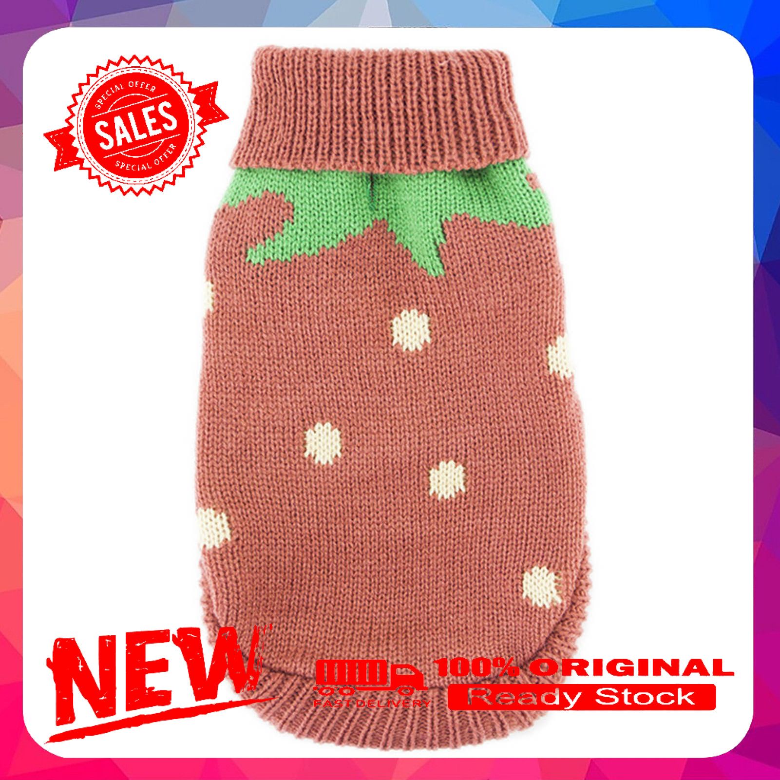 Pet Pullover Wave Dot Pattern Dress-up Skin-friendly Knitted Pet Cats Dogs Sweater Outfit for Teddy