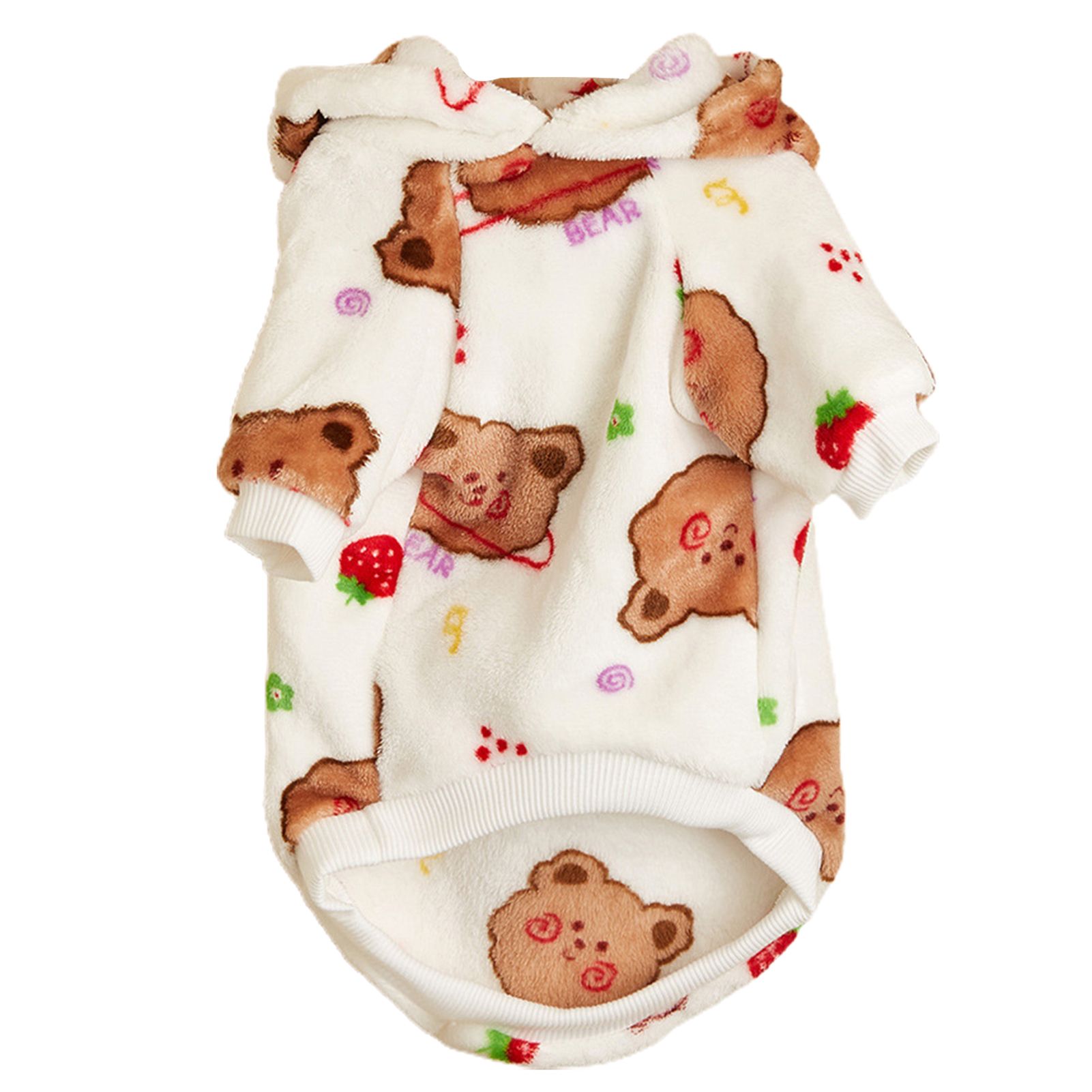 Dog Hoodie Allergy Free Bear Printed Lovely Puppy Pullover