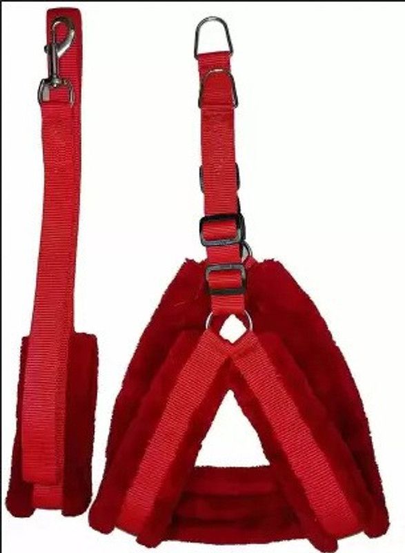 Hundur Store Dog Harness & Leash  (Extra Large, Red)