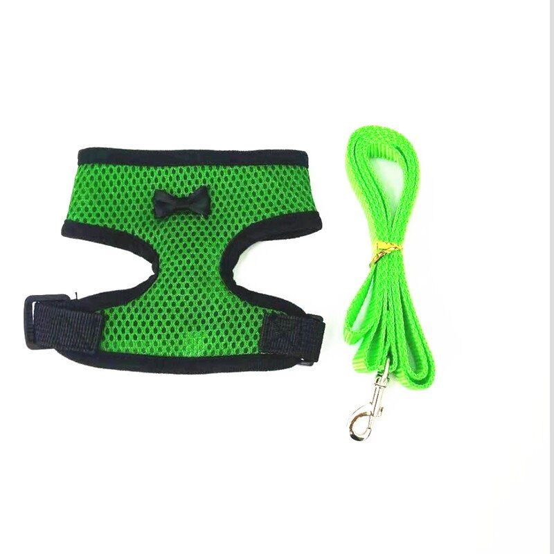 Adjustable   Vest ng Lead Leash For Small Medium   Collar Bow-knot Mesh Pet Supplies