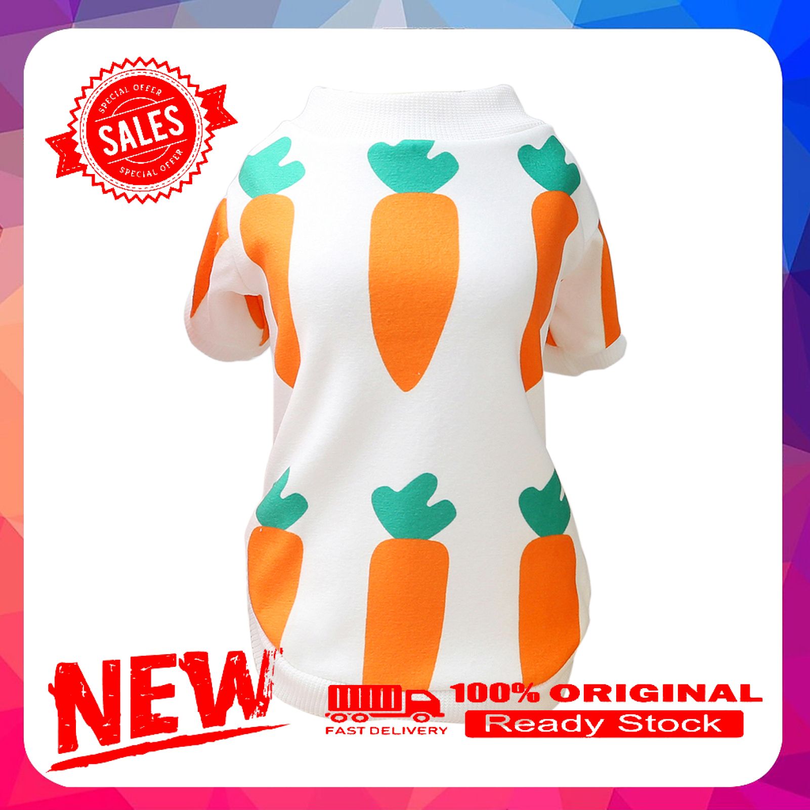 Pet Sweater Carrot Pattern Keep Warmth Good Elasticity Casual Pet Puppy Sweatshirt Clothes for Autumn