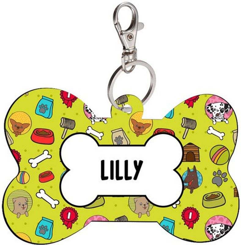 SKY TRENDS Bone Shape Collar Locket/Pendant for Dogs & Puppy -051 Info Engraved Dog Collar Charm  (Multicolor, Bone)