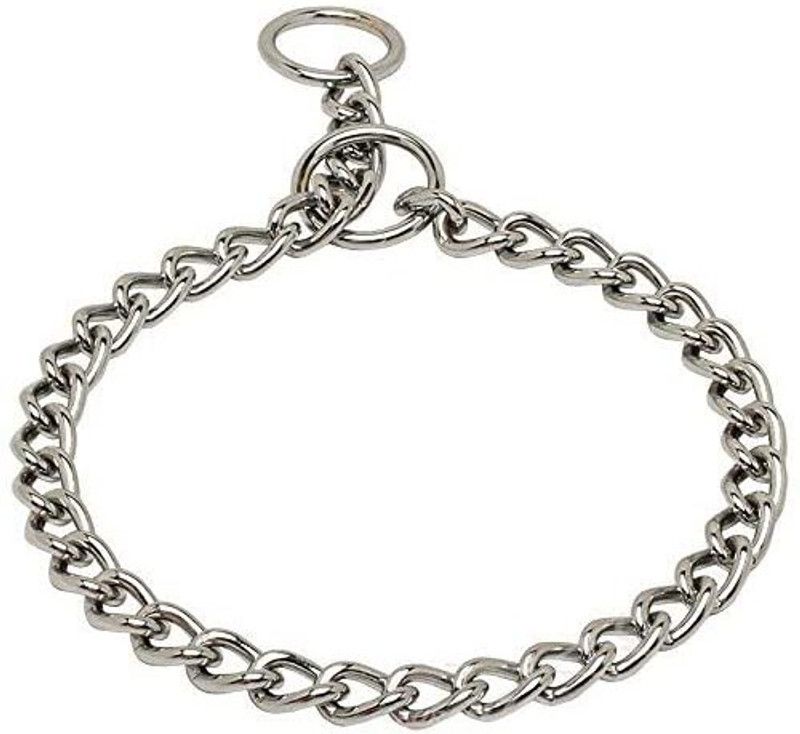 Quickato Training Choke Chain Collars for Dogs (Grind 10) - L :24 Inch Collar Dog Everyday Collar  (Small, Silver)