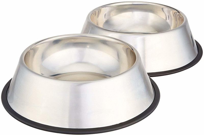 GIANT IMPEX Stainless Steel Pet Bowl  (200 ml Silver)
