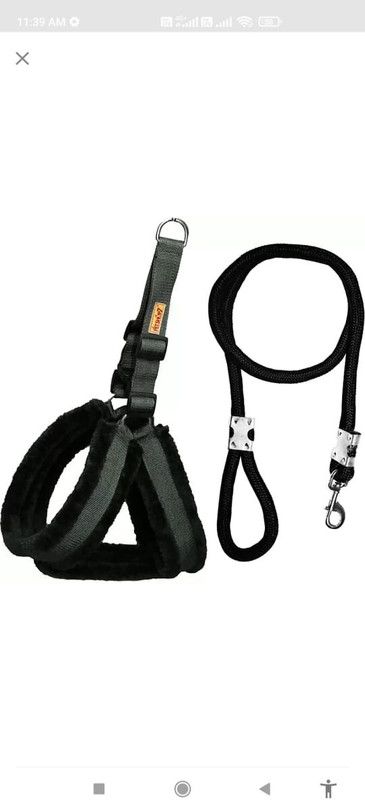 SAWAY Saway Export Qulity Dog Black Farr Harnesh Rope Cambo medium For young Breed Dog Training Harness  (Medium, BLACK)