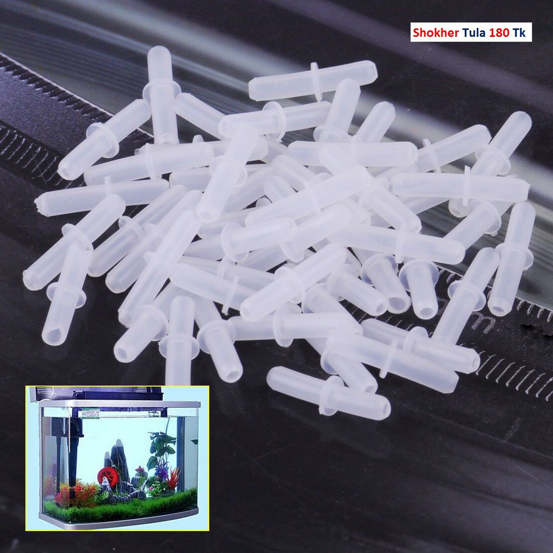 10pcs Plastic Aquarium Air Pump Line Tubing Joints Straight Connectors