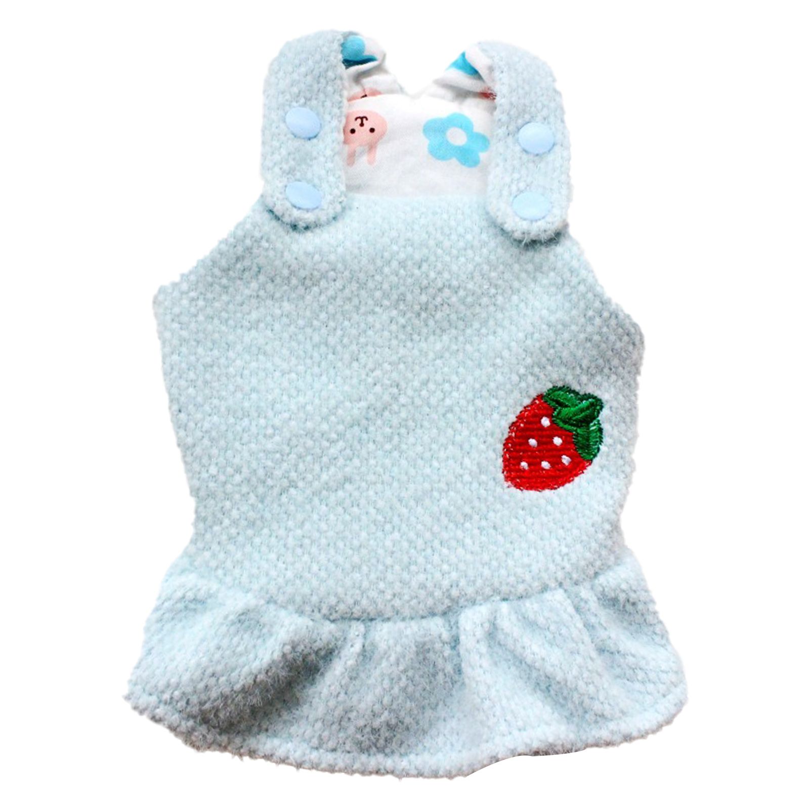 Pet Clothes Strawberry Pattern Thickened Pet Dogs Cats Princess Dress