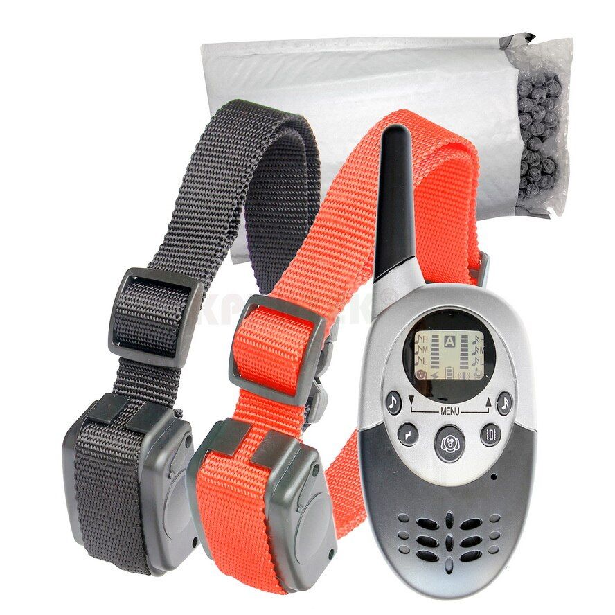 Dog Training Collar 400 Yard Waterproof Rechargeable LCD Remote Control Electronic Electric Vibration Shock Beeper Collar M613N No Box 2 Collars