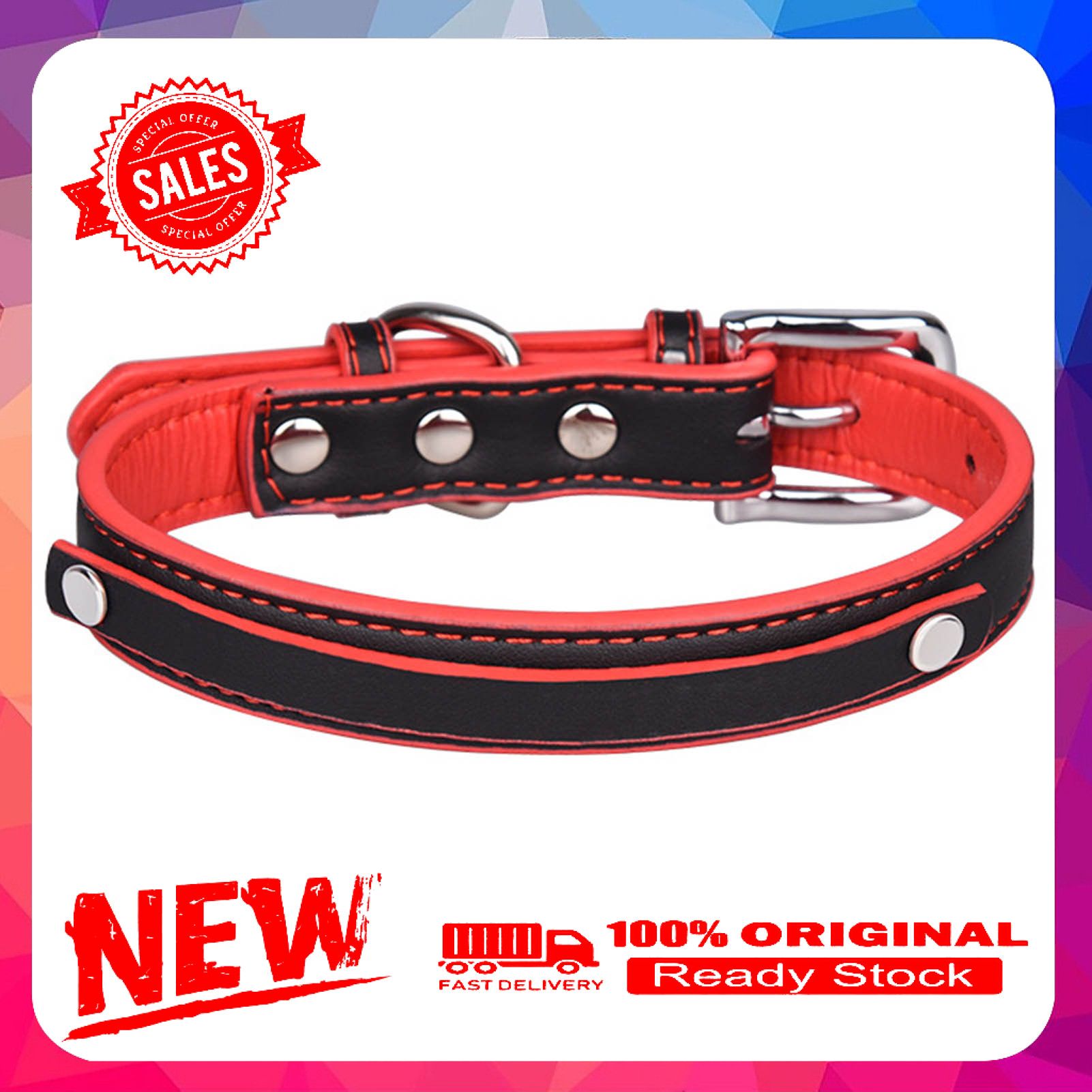 Rhinestone Faux Leather Dog Collar Skin-friendly Smell-less Pet Supplies Bling Rhinestones Pet Collar for Dog