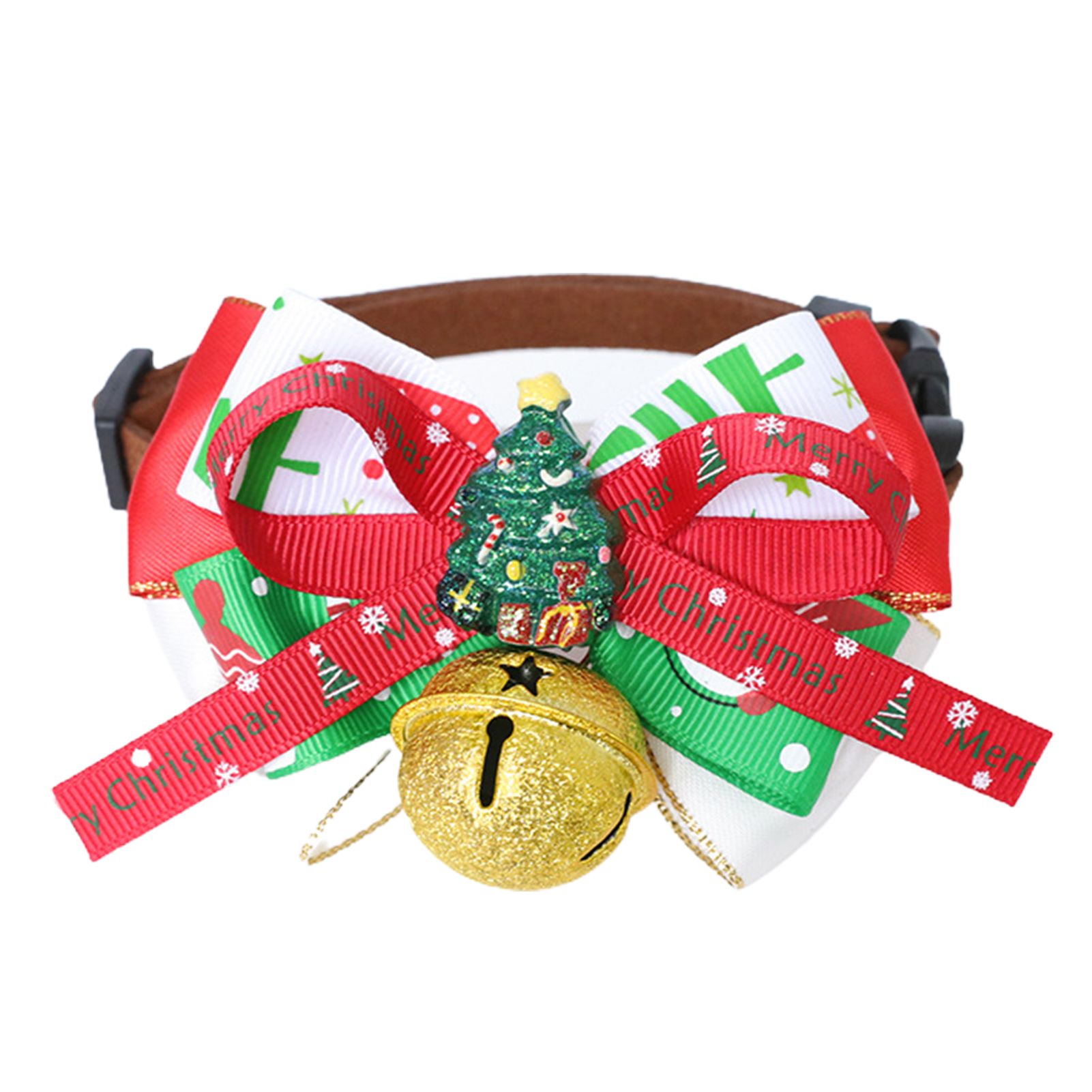 Puppy Collar Multi-purpose Tear-resistant Pet Bells Christmas Safety Bow-tie Decor