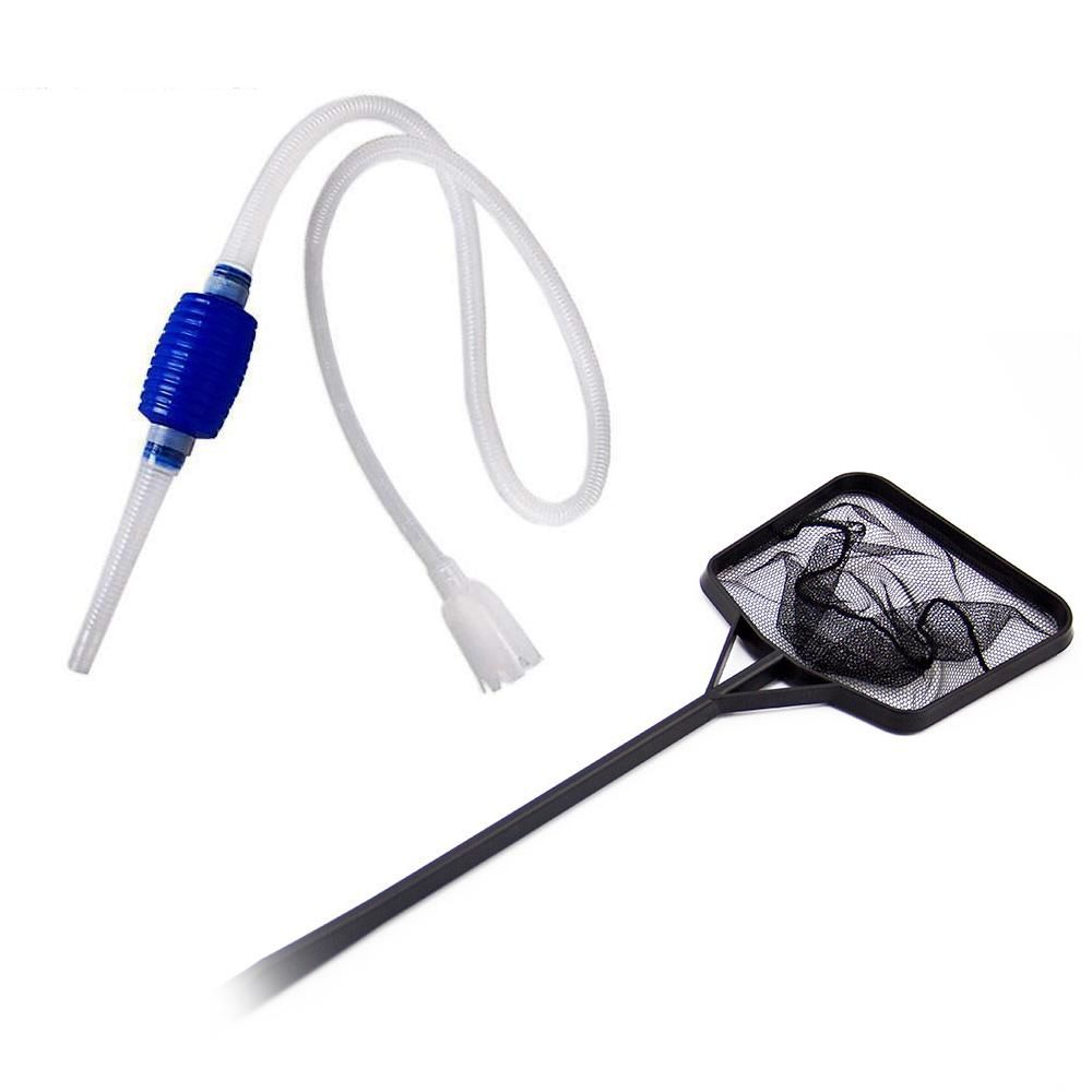 Aquarium Fish Tank Gravel Cleaner Fish Tank Water Changer with Fishing Net