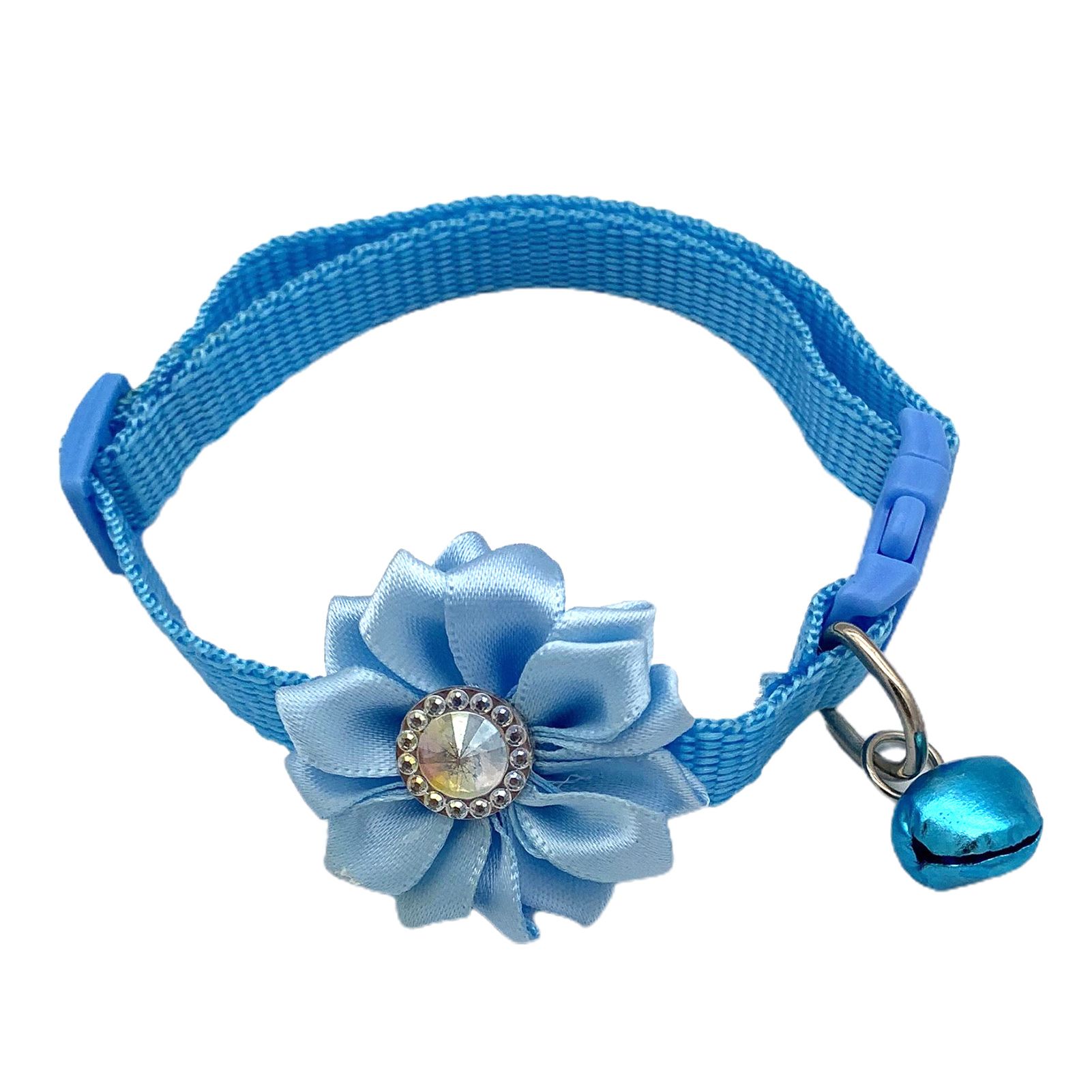 Cat Collar Inlaid Rhinestone Pet Dogs Cats Floral Collar with Bell
