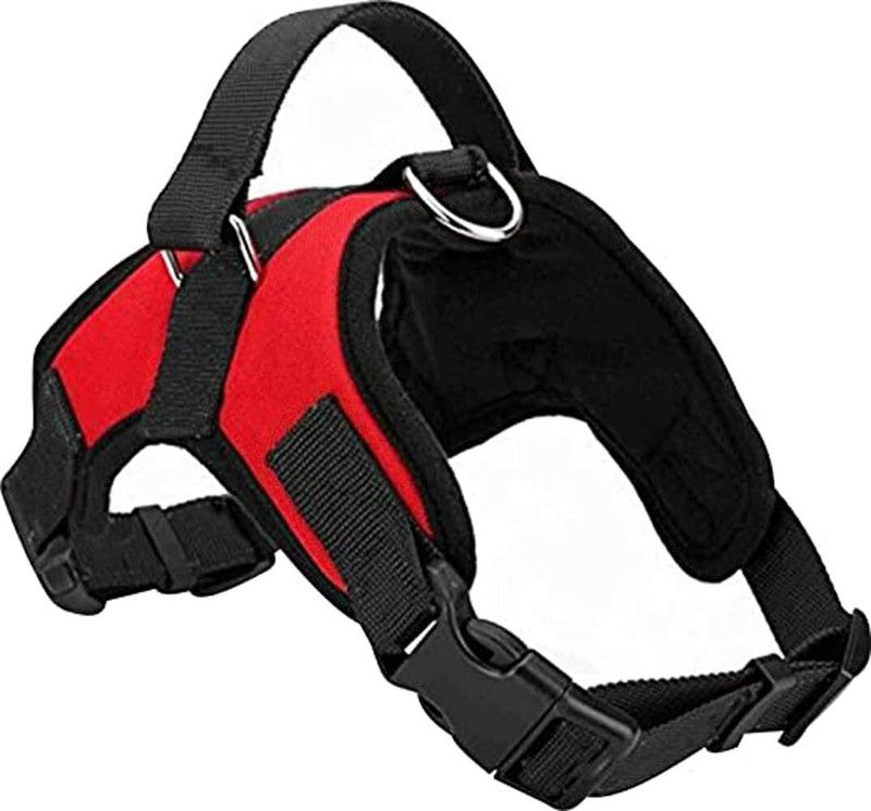 GLOBE OF PETS Lightweight No-Pull, No-Choke Printed Adjustable and Padded Harness for Dogs Dog Standard Harness  (Small, RED)