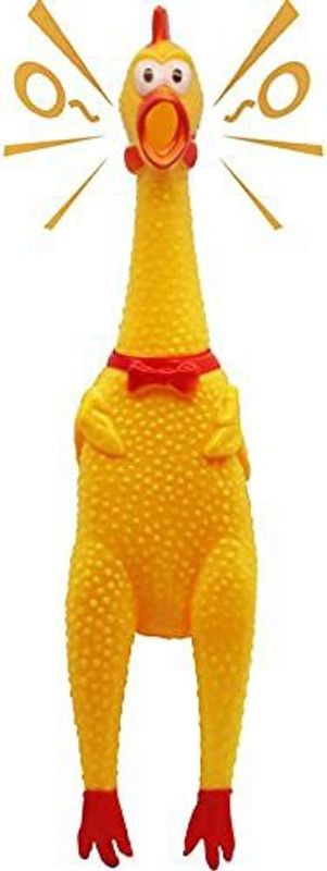Woofy Yellow Screaming Rubber Squaking Chicken Toy Rubber Chew Toy For Dog & Cat