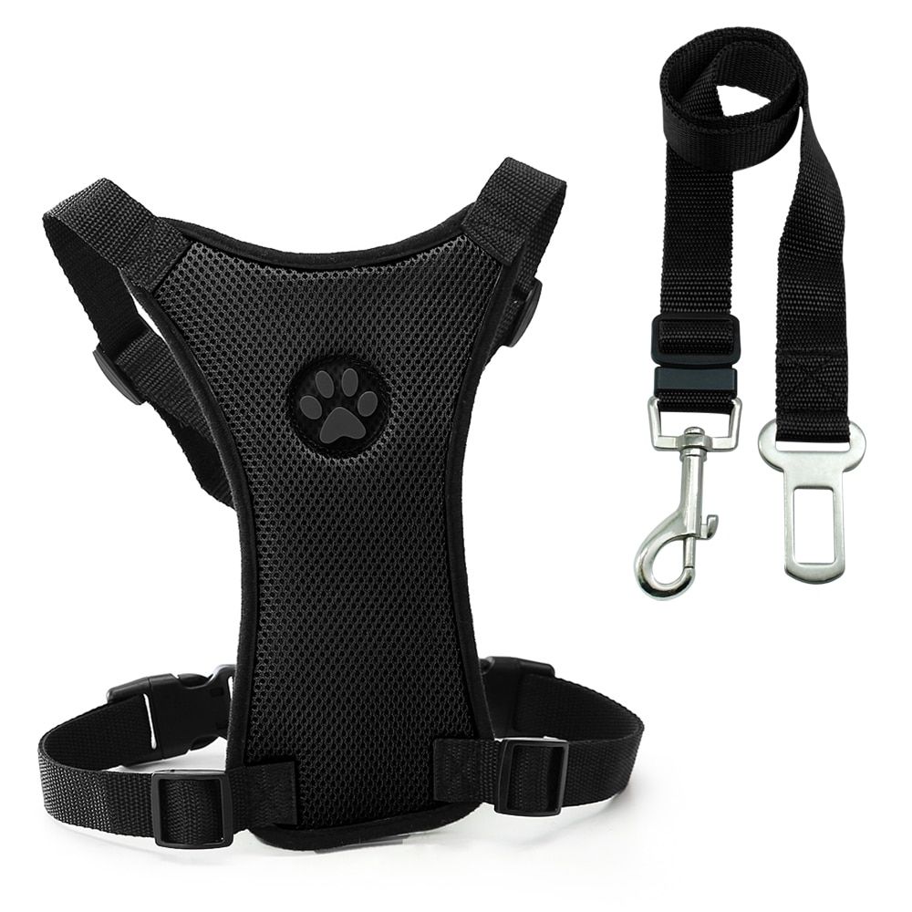 Car Seat  Harness and Leash Seat Safety Vehicle  Leads Belt For Small Medium Large Pet French Bull Labrador