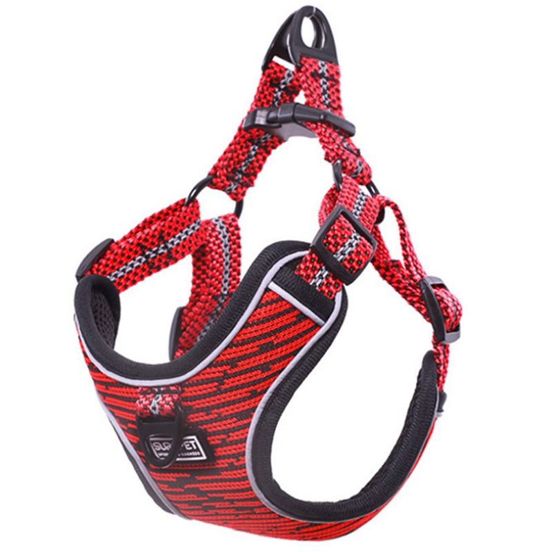 SUREPET Reflective Pet Chest Back Adjustable Vest-Style Dog Leash for Small and Medium-Sized Dogs M (Bust: 50-60cm)