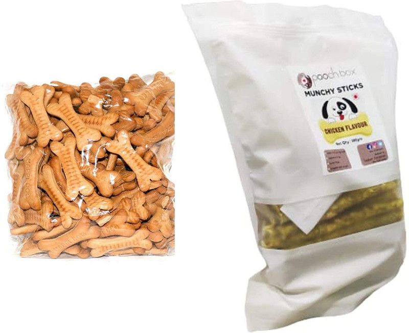 Pooch Box Combo Pack Chicken Munchies 900Gm Biscuits 1000Gm Chicken 1.9 kg (2x0.95 kg) Dry Adult, Young, Senior Dog Food