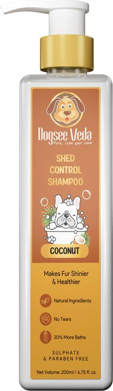 Dogsee Chew Veda Coconut Shampoo|Paraben Free|Ayurvedic Shampoo for Dogs-200ml Allergy Relief Coconut oil Dog Shampoo  (200 ml)