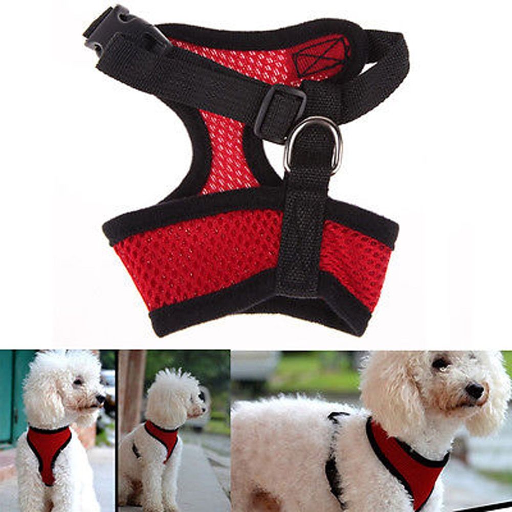 Adjustable Soft  Harness Nylon Breathable Mesh Walk Out Harness Vest Collar for Small Medium Large s Chest S Leash